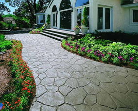 彩色混凝土 彩色路面 壓膜藝術(shù)地坪