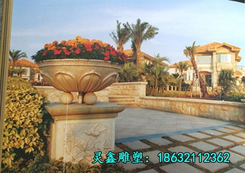 石雕砂巖花盆 邵陽(yáng)大理石雕塑與景觀藝術(shù)的完美融合